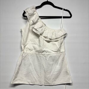 ✨Banana Republic One-Shoulder Ruffle Blouse Size XS